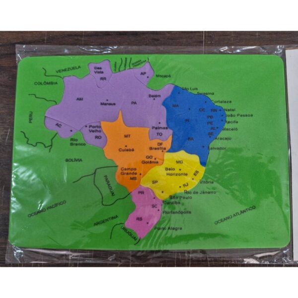 Mapa do Brasil Quebra-cabeça em EVA